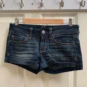 AE dark wash shorts